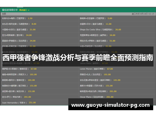 西甲强者争锋激战分析与赛季前瞻全面预测指南